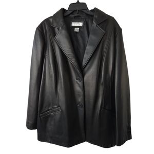 Preston & York Genuine Lamb Skin Leather Coat/ Jacket Buttery Soft Size 3X Black